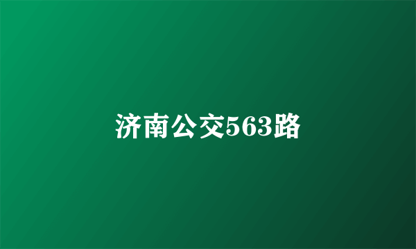 济南公交563路