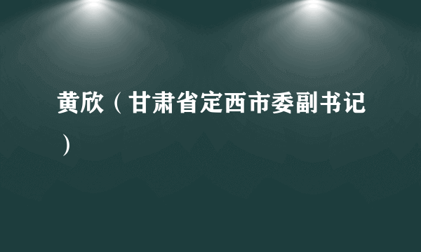 黄欣（甘肃省定西市委副书记）