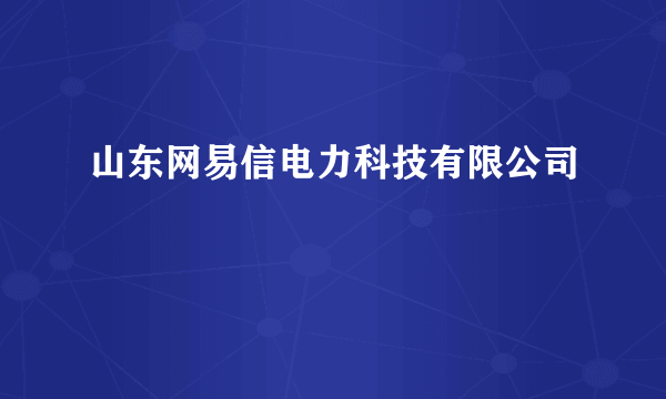 山东网易信电力科技有限公司