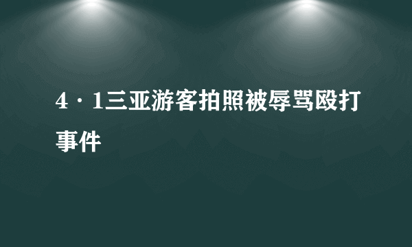 4·1三亚游客拍照被辱骂殴打事件