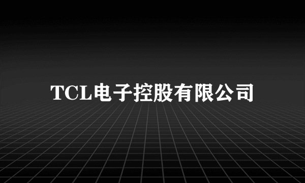 TCL电子控股有限公司