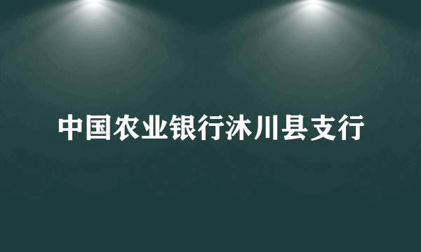 中国农业银行沐川县支行