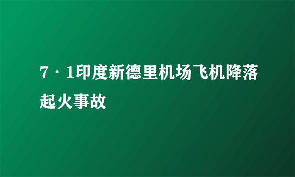 7·1印度新德里机场飞机降落起火事故