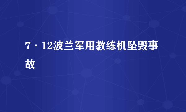 7·12波兰军用教练机坠毁事故