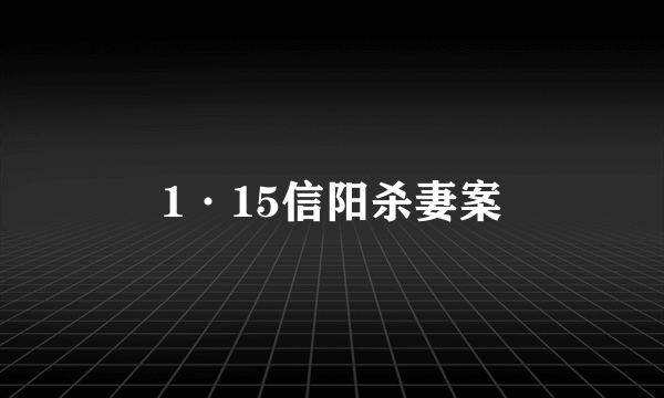 1·15信阳杀妻案