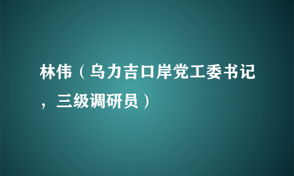 林伟（乌力吉口岸党工委书记，三级调研员）