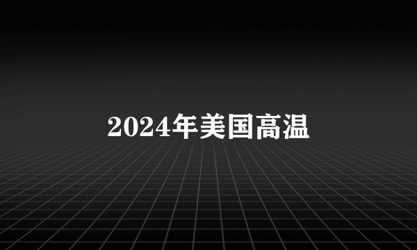 2024年美国高温