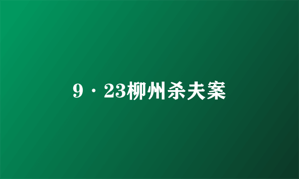 9·23柳州杀夫案