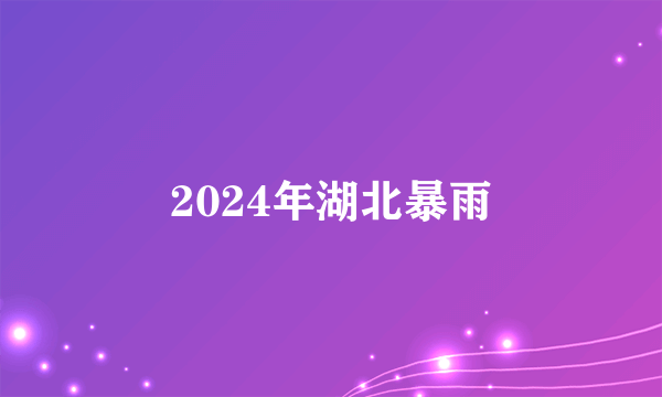 2024年湖北暴雨