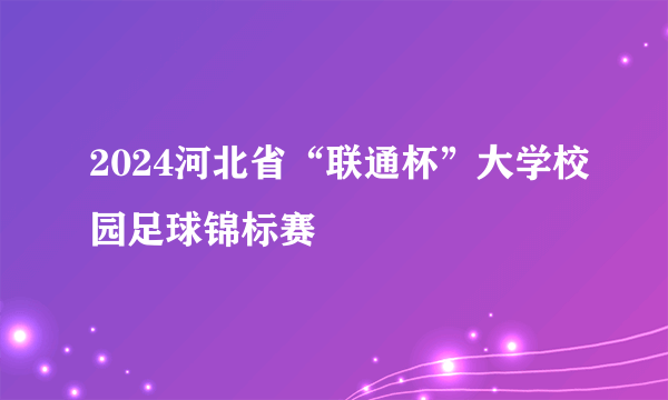 2024河北省“联通杯”大学校园足球锦标赛