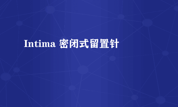 Intima 密闭式留置针