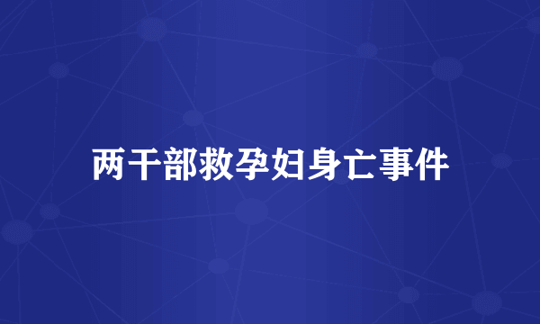 两干部救孕妇身亡事件