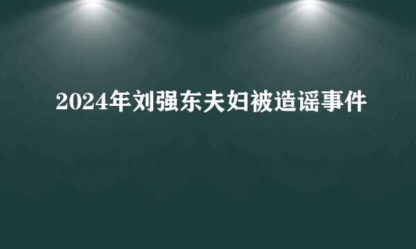 2024年刘强东夫妇被造谣事件