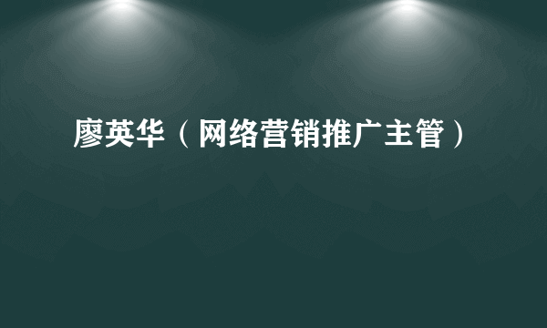 廖英华（网络营销推广主管）