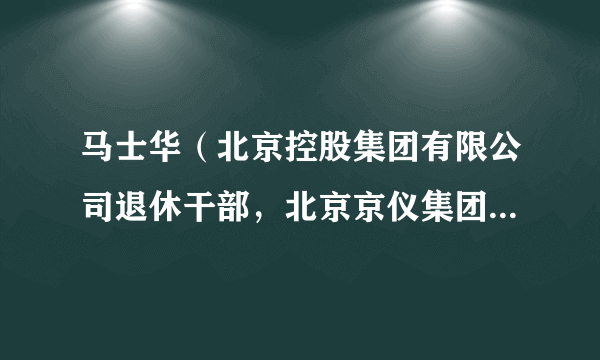 马士华（北京控股集团有限公司退休干部，北京京仪集团有限责任公司原党委书记、董事长）