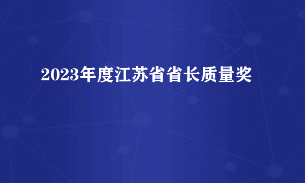 2023年度江苏省省长质量奖