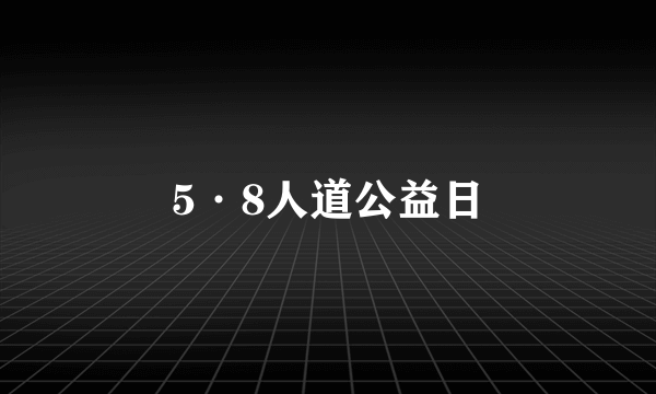 5·8人道公益日