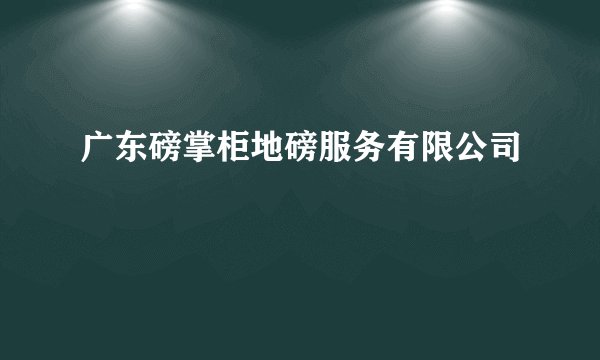 广东磅掌柜地磅服务有限公司