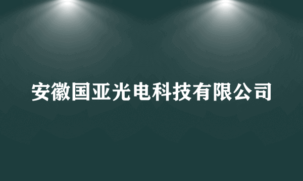 安徽国亚光电科技有限公司