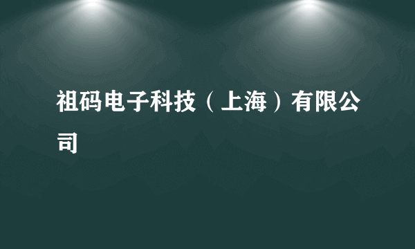 祖码电子科技（上海）有限公司