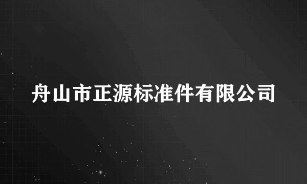 舟山市正源标准件有限公司