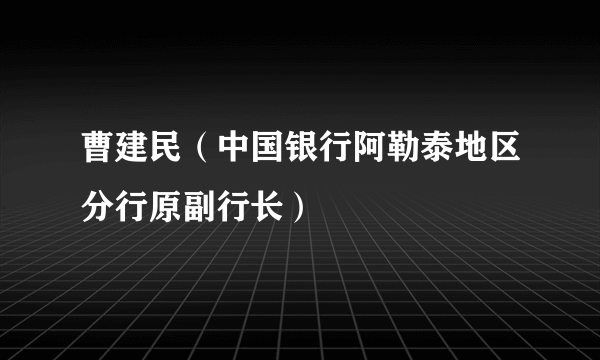 曹建民（中国银行阿勒泰地区分行原副行长）