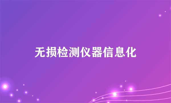 无损检测仪器信息化