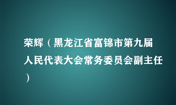 荣辉（黑龙江省富锦市第九届人民代表大会常务委员会副主任）