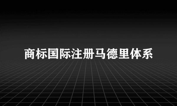 商标国际注册马德里体系