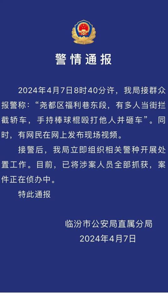 4·7临汾多人当街殴打他人并砸车事件