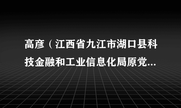 高彦（江西省九江市湖口县科技金融和工业信息化局原党组成员、副局长、一级主任科员）