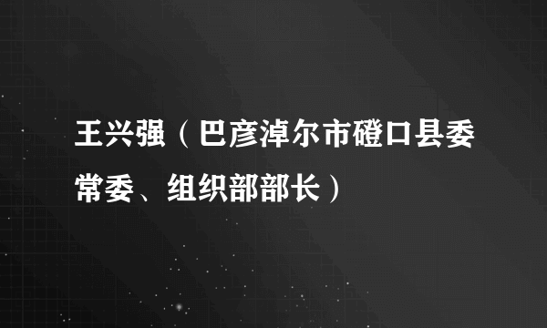 王兴强（巴彦淖尔市磴口县委常委、组织部部长）