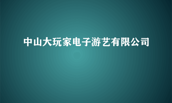 中山大玩家电子游艺有限公司