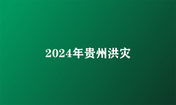 2024年贵州洪灾