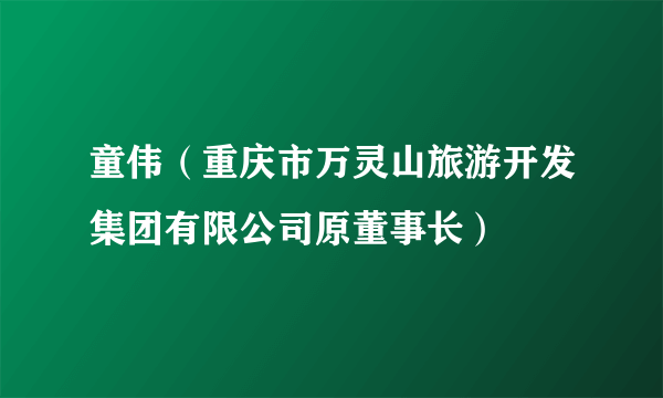 童伟（重庆市万灵山旅游开发集团有限公司原董事长）