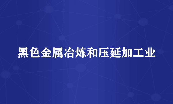 黑色金属冶炼和压延加工业