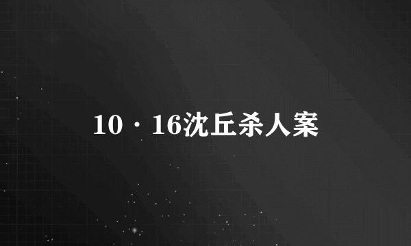 10·16沈丘杀人案