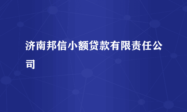 济南邦信小额贷款有限责任公司