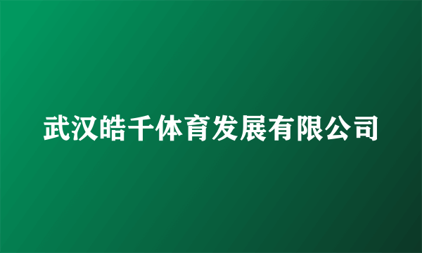 武汉皓千体育发展有限公司