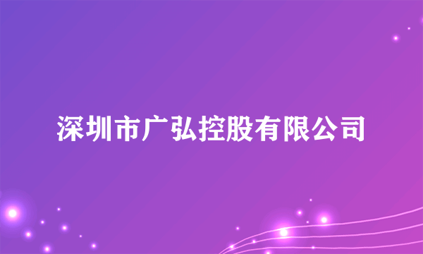 深圳市广弘控股有限公司