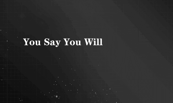 You Say You Will