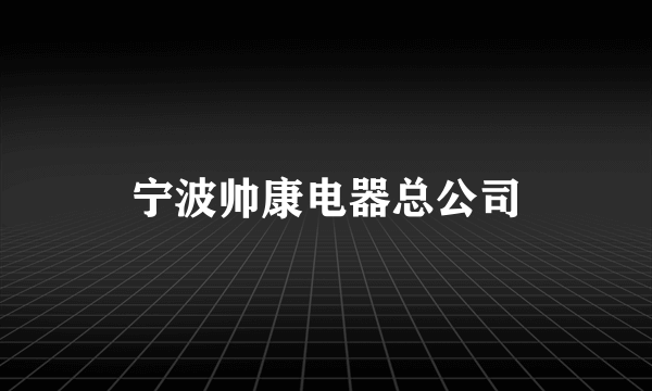 宁波帅康电器总公司