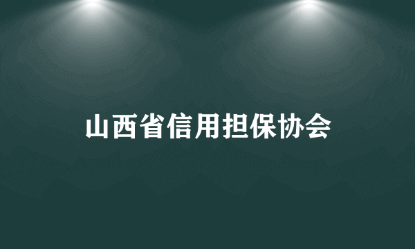 山西省信用担保协会