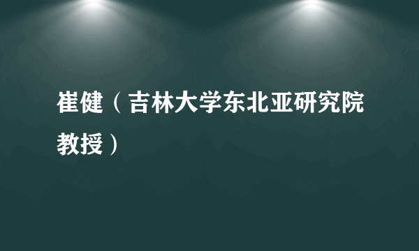 崔健（吉林大学东北亚研究院教授）