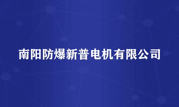 南阳防爆新普电机有限公司