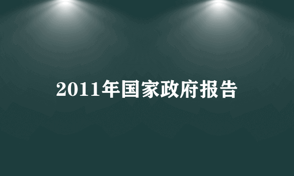 2011年国家政府报告