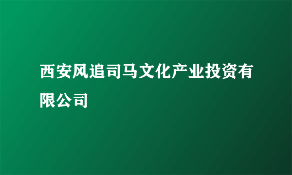 西安风追司马文化产业投资有限公司