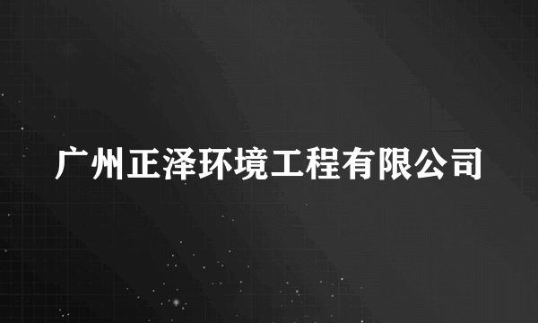 广州正泽环境工程有限公司