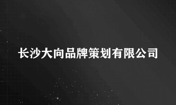 长沙大向品牌策划有限公司