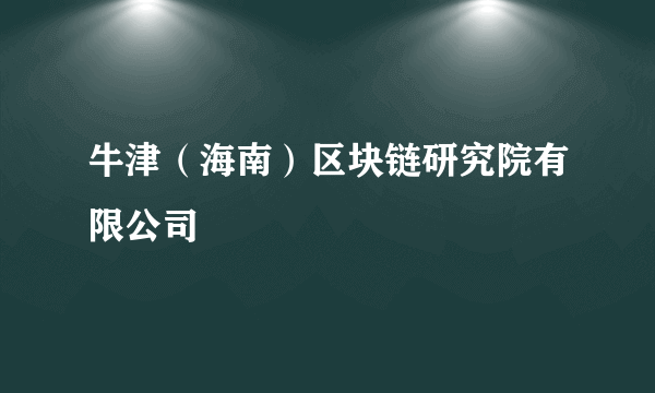 牛津（海南）区块链研究院有限公司